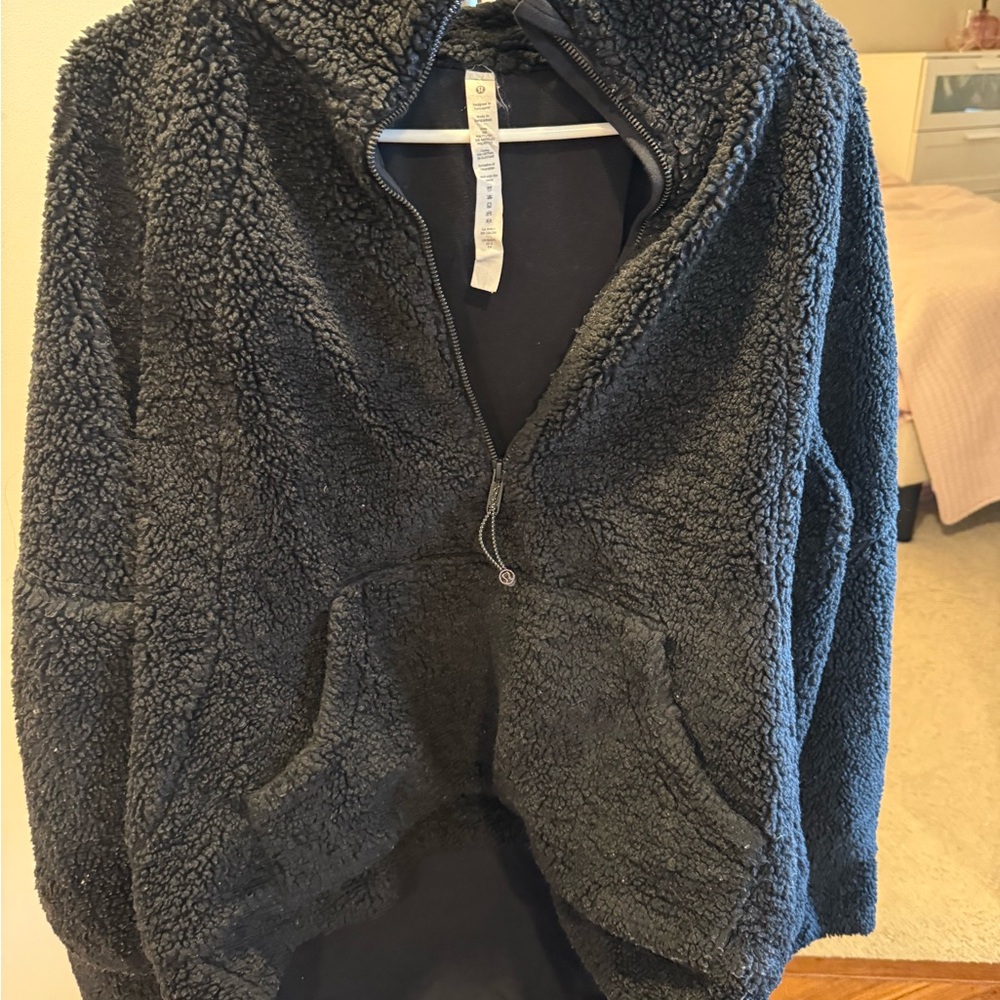 Lululemon Scuba Oversized fleece full neck Jacket - Black - gentle used